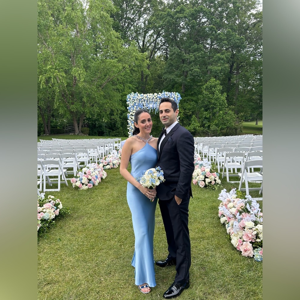 STAUD Light Blue One-Shoulder Wedding Dress